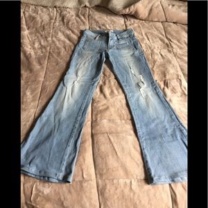 Guess high rise, flare jeans